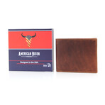 American Bison // Oil Pull Up Slim Bi Fold // Brown