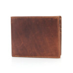 American Bison // Oil Pull Up Slim Bi Fold // Brown