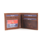 American Bison // Oil Pull Up Slim Bi Fold // Brown