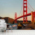 Golden Gate At Sunset Wall Mural (104"W x 104"H)