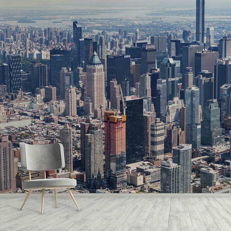 New York City from Above Wall Mural (104"W x 104"H)