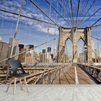 Brooklyn Bridge Wall Mural (104"W x 104"H)