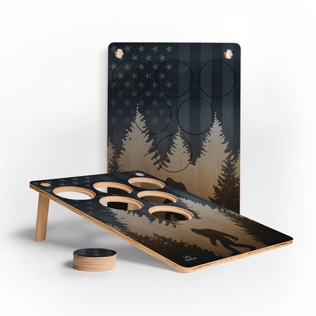 6-Hole Weekender Travel Cornhole Boards // American Sasquatch // Set of 2