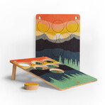 6-Hole Weekender Travel Cornhole Boards // Sunset // Set of 2
