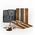 6-Hole Weekender Travel Cornhole Boards // Striped // Set of 2