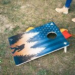 1-Hole Weekender Travel Cornhole Boards // American Sasquatch // Set of 2