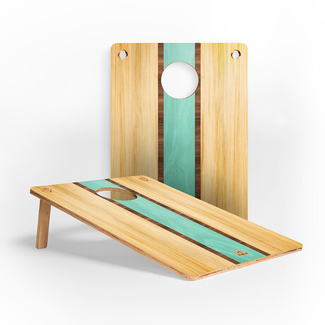 1-Hole Weekender Travel Cornhole Boards // Retro // Set of 2
