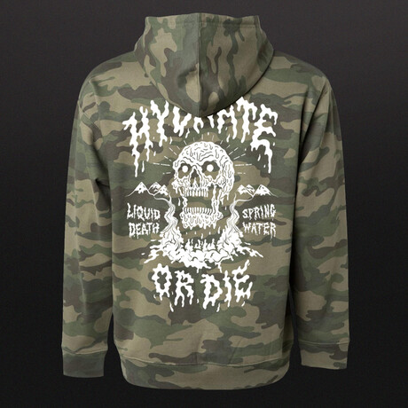 Hydrate or Die Camo Hoodie // Green (S)