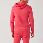 Essential Waves Pullover Hoodie // Red (XS)