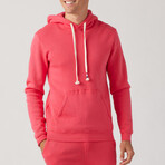 Essential Waves Pullover Hoodie // Red (XS)