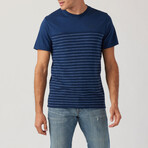 Capri Stripe Yolk Crew // Indigo (S)