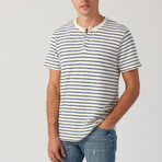Capri Stripe Short Sleeve Henley // Natural (L)