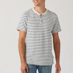 Capri Stripe Short Sleeve Henley // Natural (L)