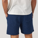 Capri Stripe Short // Indigo (XL)