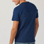 Capri Stripe Yolk Crew // Indigo (S)