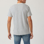 Capri Stripe Short Sleeve Henley // Natural (L)