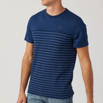 Capri Stripe Yolk Crew // Indigo (S)
