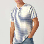 Capri Stripe Short Sleeve Henley // Natural (L)