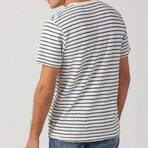 Capri Stripe Short Sleeve Henley // Natural (L)