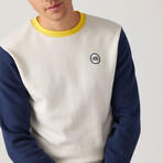 Color Block Pullover // Ecru + Blue + Yellow (L)