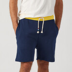 Color Block Short // Indigo + Yellow (L)