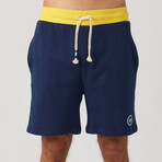 Color Block Short // Indigo + Yellow (L)