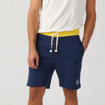 Color Block Short // Indigo + Yellow (L)
