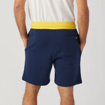 Color Block Short // Indigo + Yellow (L)