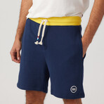 Color Block Short // Indigo + Yellow (L)