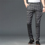 Plaid Chino Pants // Style 2 // Gray (34)