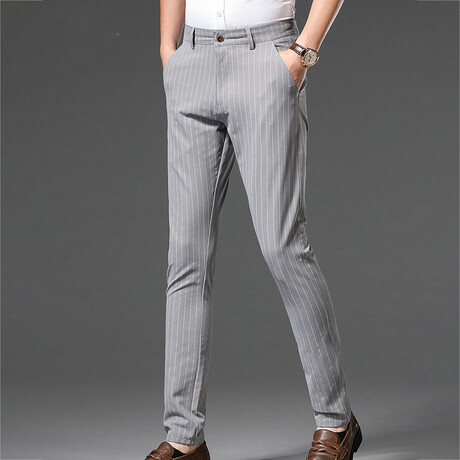 Pinstripe Chino Pants // Gray (30)