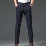 Pinstripe Chino Pants // Navy Blue (32)