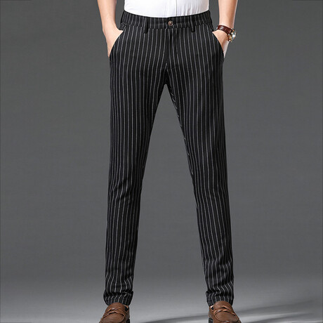 Pinstripe Chino Pants // Black (36)