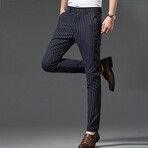 Pinstripe Chino Pants // Navy Blue (38)