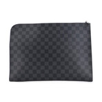 Louis Vuitton // Zip Around Pochette Jour Damier Graphite GM // Black