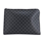 Louis Vuitton // Zip Around Pochette Jour Damier Graphite GM // Black