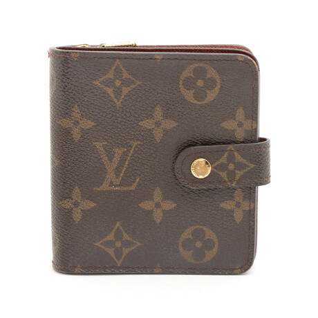 Louis Vuitton // Monogram Compact Zip Wallet // Brown