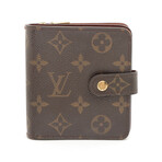 Louis Vuitton // Monogram Compact Zip Wallet // Brown