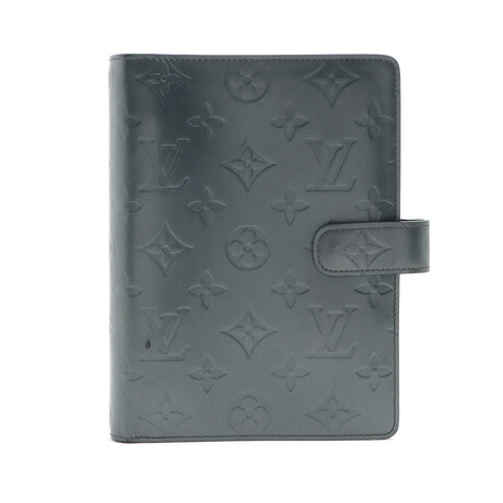 Louis Vuitton // Monogram Matting Agenda MM Model Notebook Cover // Black