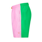 Moss Quad Color Block Swim Short // Orange + Pink + Green + Blue (XL)