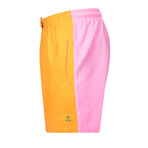 Moss Quad Color Block Swim Short // Green + Orange + Pink + Blue (XL)