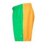 Moss Quad Color Block Swim Short // Blue + Green + Orange + Pink (L)