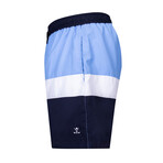 Seahorse Color Block Swim Short // Blue + White + Navy (XL)