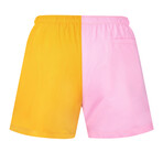 Moss Quad Color Block Swim Short // Blue + Green + Orange + Pink (L)