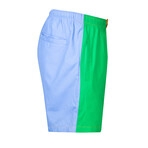 Moss Quad Color Block Swim Short // Green + Orange + Pink + Blue (XL)