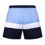 Seahorse Color Block Swim Short // Blue + White + Navy (XL)