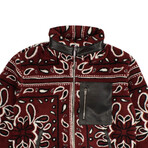 Red Printed Bandana Track Jacket // Red (M)