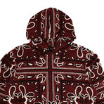 Printed Bandana Hoodie Sweatshirt // Red (M)