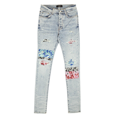 Pajama Art Patch Skinny Jeans // Blue (32) - AMIRI - Touch of Modern