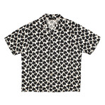 Love Hearts STW Bowling Shirt // Black + White (L)